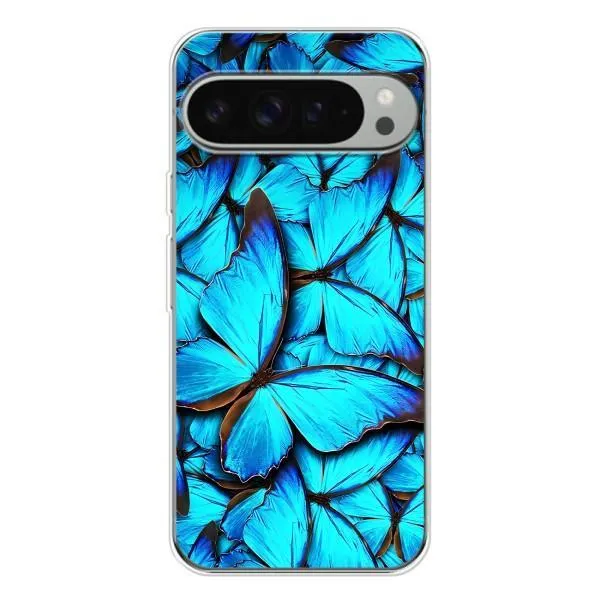 Чехол с принтом «Синие бабочки» для Google Pixel 9 Pro XL