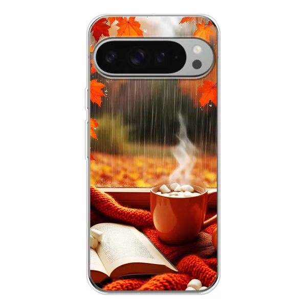 Чехол с принтом «Кофе и дождь» для Google Pixel 9 Pro XL