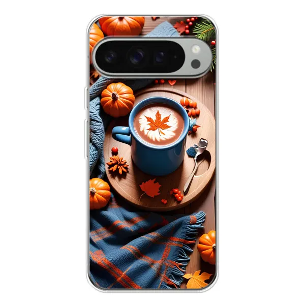 Чехол с принтом «Кофе и тыковки» для Google Pixel 9 Pro XL