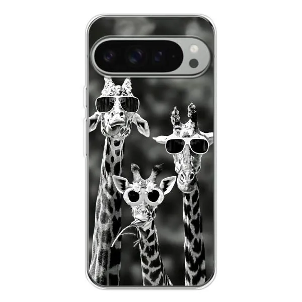 Чохол з принтом «Жирафи в окулярах» для Google Pixel 9 Pro XL Чохол з принтом «Жирафи в окулярах» для Google Pixel 9 Pro XL