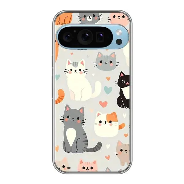 Чехол с принтом «Коллаж котов» для Google Pixel 9 Pro Чехол с принтом «Коллаж котов» для Google Pixel 9 Pro