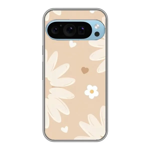 Чехол с принтом «Бежевые цветы» для Google Pixel 9 Pro Чехол с принтом «Бежевые цветы» для Google Pixel 9 Pro