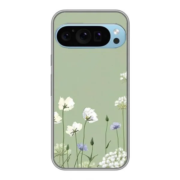 Чехол с принтом «Цветы на зеленом» для Google Pixel 9 Pro Чехол с принтом «Цветы на зеленом» для Google Pixel 9 Pro