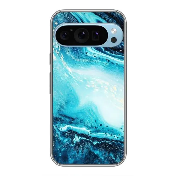 Чехол с принтом «Голубой мрамор» для Google Pixel 9 Pro