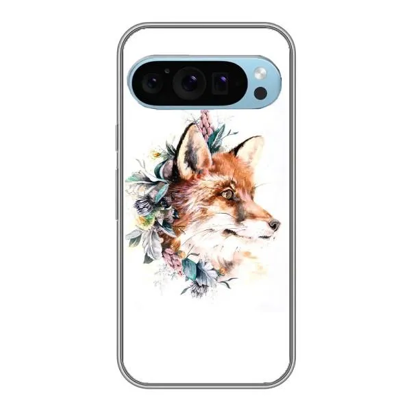 Чехол с принтом «Лисичка в цветочках» для Google Pixel 9