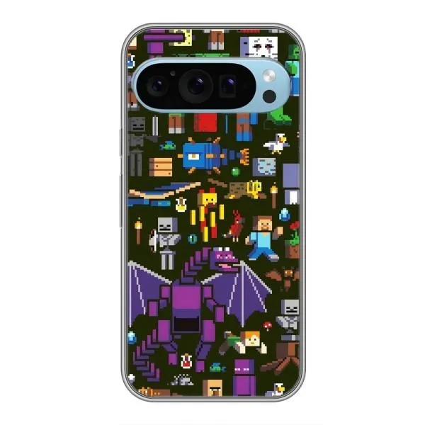 Чехол с принтом «Коллаж Майнкрафт» для Google Pixel 9 Чехол с принтом «Коллаж Майнкрафт» для Google Pixel 9
