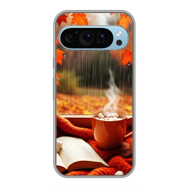 Чехол с принтом «Кофе и дождь» для Google Pixel 9