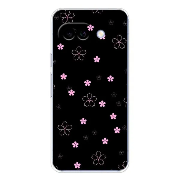 Чехол с принтом «Розовые цветы на черном» для Google Pixel 9A Чехол с принтом «Розовые цветы на черном» для Google Pixel 9A