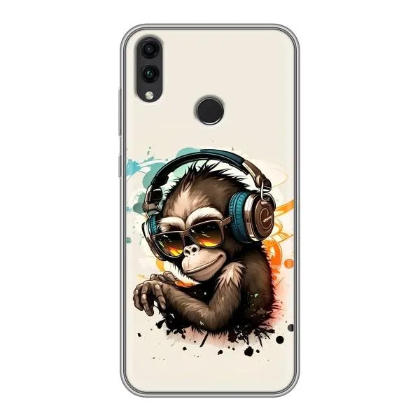 Чехол с принтом «Макака в наушниках» для Huawei Honor 8C