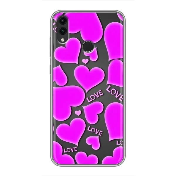 Чехол с принтом «Pink hearts» для Huawei Honor 8X Max Чехол с принтом «Pink hearts» для Huawei Honor 8X Max