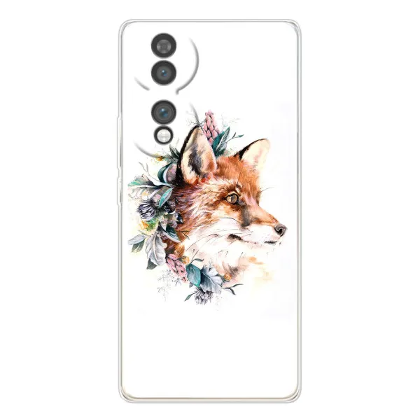 Чехол с принтом «Лисичка в цветочках» для Huawei Honor 70