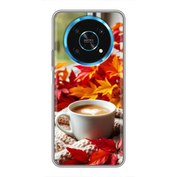 Чехол с принтом «Кофе и листья» для Huawei Honor Magic 6 Lite 5G