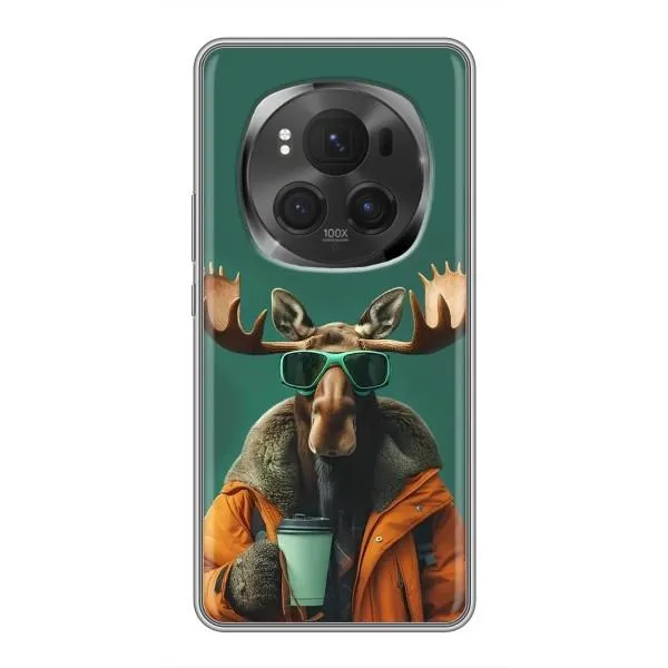 Чохол з принтом «Лось з кавою» для Huawei Honor Magic 6 Pro Чохол з принтом «Лось з кавою» для Huawei Honor Magic 6 Pro