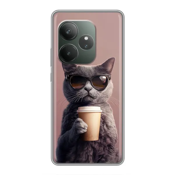 Чехол с принтом «Кот с кофе» для Huawei Honor X5c Plus Чехол с принтом «Кот с кофе» для Huawei Honor X5c Plus