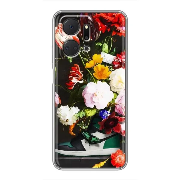 Чехол с принтом «Nike цветы» для Huawei Honor X7a