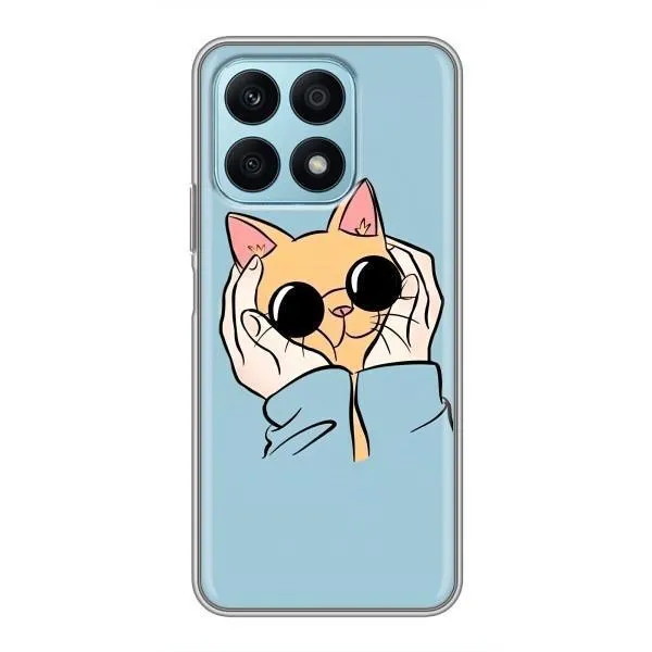 Чехол с принтом «Котик в очках» для Huawei Honor X8a