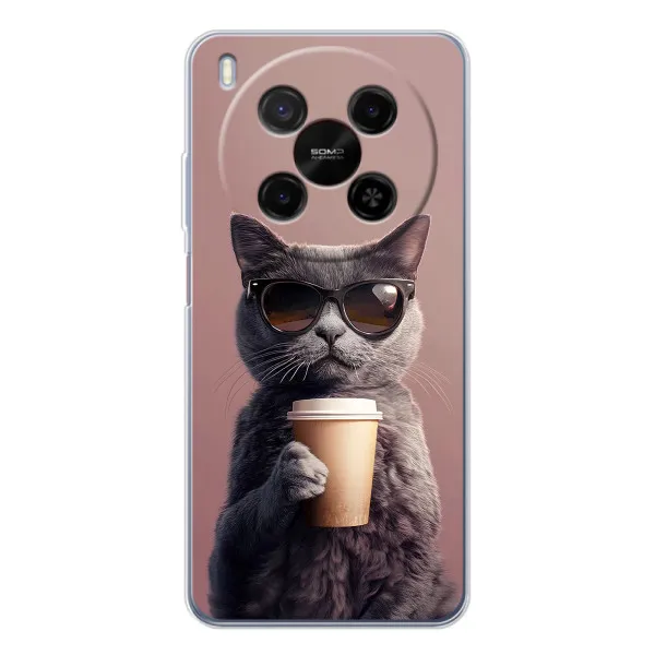 Чехол с принтом «Кот с кофе» для Huawei Mate 80 Pro Max Чехол с принтом «Кот с кофе» для Huawei Mate 80 Pro Max