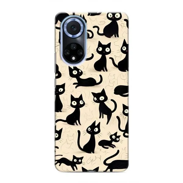 Чехол с принтом «Черные коты» для Huawei Nova 9 SE
