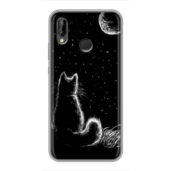 Чехол с принтом «Котик и луна» для Huawei P Smart 2019 Чехол с принтом «Котик и луна» для Huawei P Smart 2019