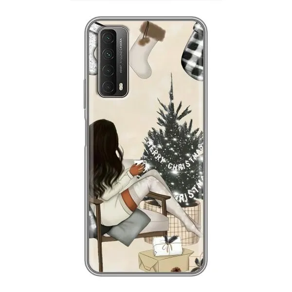 Чехол с принтом «Девушка с елкой» для Huawei P Smart 2021 Чехол с принтом «Девушка с елкой» для Huawei P Smart 2021