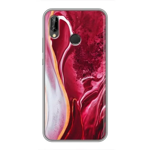Чехол с принтом «Мрамор красный» для Huawei P Smart Plus (Nova 3i, INE-LX1)