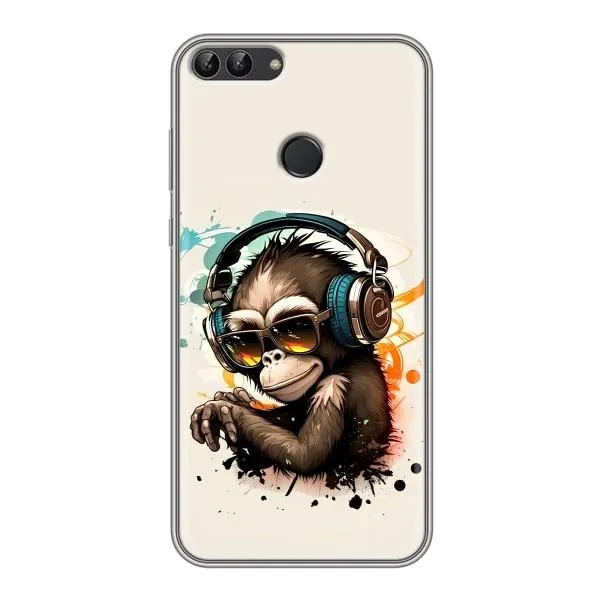 Чехол с принтом «Макака в наушниках» для Huawei P Smart (Enjoy 7s, FIG-LA1)