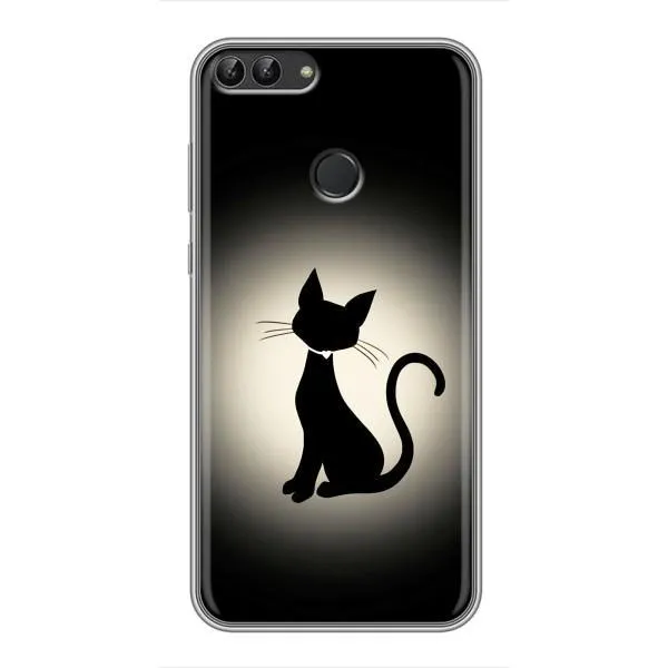 Чехол с принтом «Силуэт котика» для Huawei P Smart (Enjoy 7s, FIG-LA1)