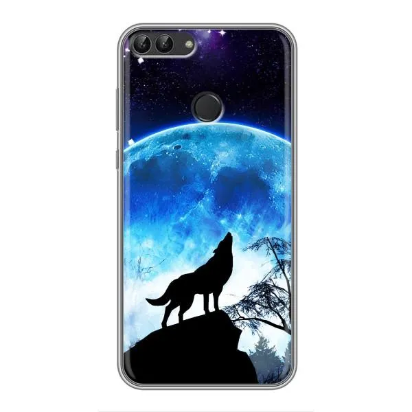 Чохол з принтом «Вовк на місяць» для Huawei P Smart (Enjoy 7s, FIG-LA1)