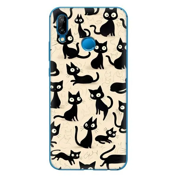 Чехол с принтом «Черные коты» для Huawei P20 Lite (2019)