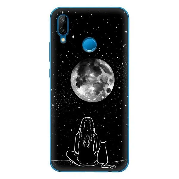 Чехол с принтом «Девушка с котом» для Huawei P20 Lite (2019)