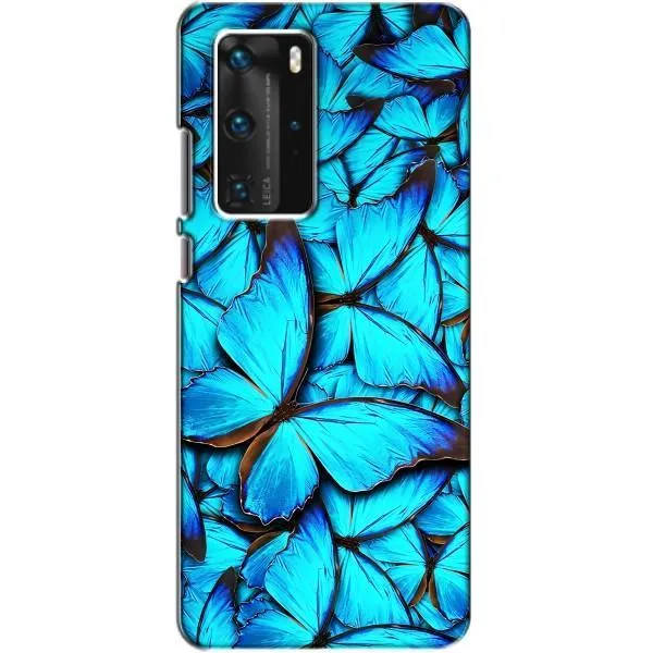 Чехол с принтом «Синие бабочки» для Huawei P40 Pro Чехол с принтом «Синие бабочки» для Huawei P40 Pro