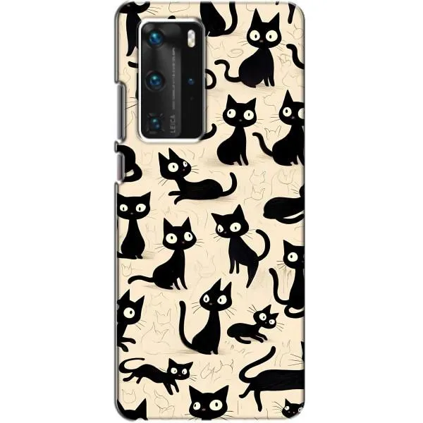 Чехол с принтом «Черные коты» для Huawei P40 Pro