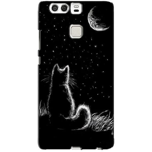 Чехол с принтом «Котик и луна» для Huawei P9 Чехол с принтом «Котик и луна» для Huawei P9