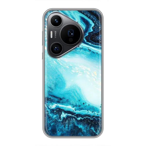 Чехол с принтом «Голубой мрамор» для Huawei Pura 70 PRO