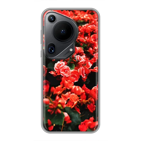 Чехол с принтом «Цветы красные» для Huawei Pura 70 Ultra