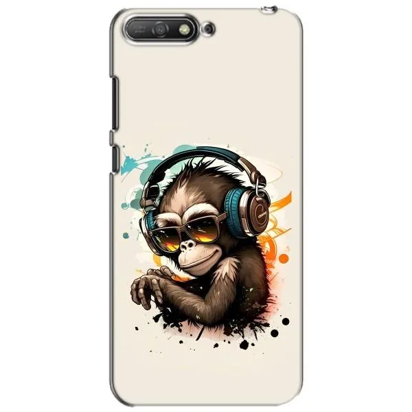 Чехол с принтом «Макака в наушниках» для Huawei Y6 2018