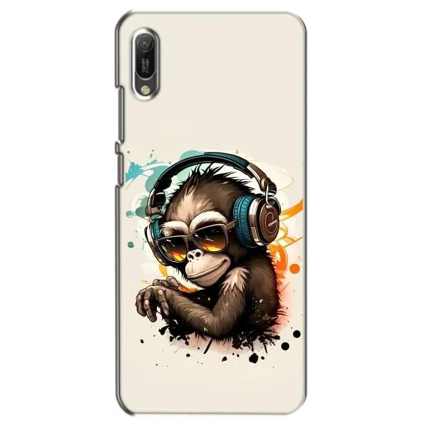 Чехол с принтом «Макака в наушниках» для Huawei Y6 2019