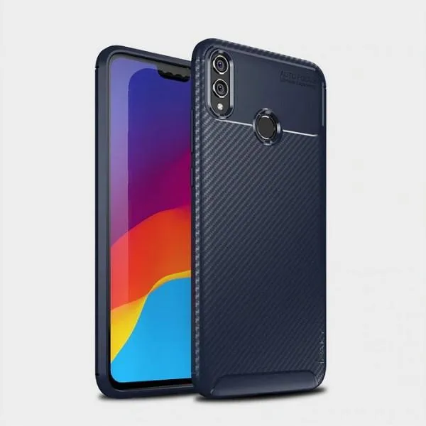 Чехол Kaisy для Huawei Y7 2019 с текстурой карбона — Синий — фото 1