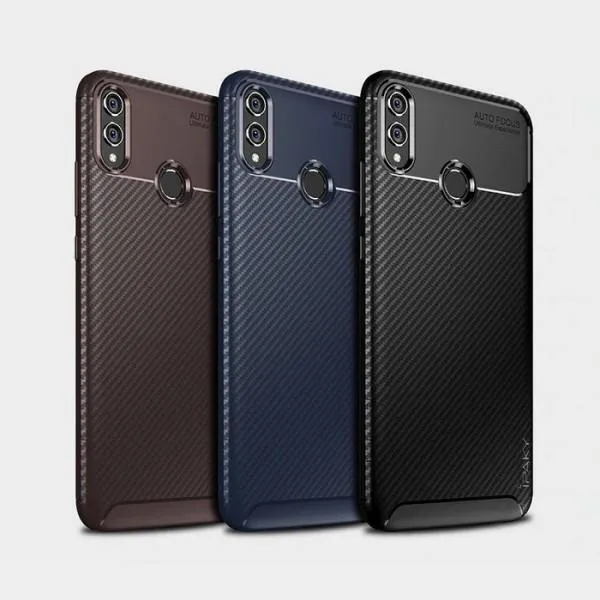 Чехол Kaisy для Huawei Y7 2019 с текстурой карбона — Синий — фото 2
