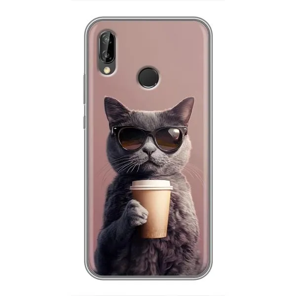Чехол с принтом «Кот с кофе» для Huawei Y9 2019 / Enjoy 9 Plus Чехол с принтом «Кот с кофе» для Huawei Y9 2019 / Enjoy 9 Plus