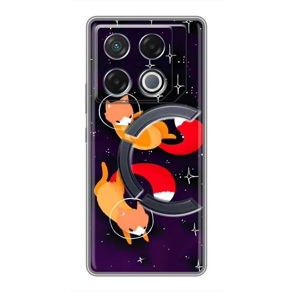 Чехол с принтом «Лисички космонавты» для Infinix GT 20 Pro Чехол с принтом «Лисички космонавты» для Infinix GT 20 Pro