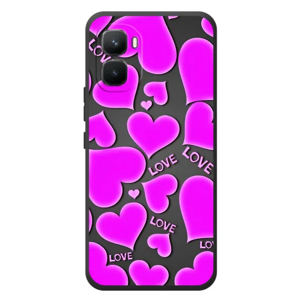 Чехол с принтом «Pink hearts» для Infinix GT 50 Pro