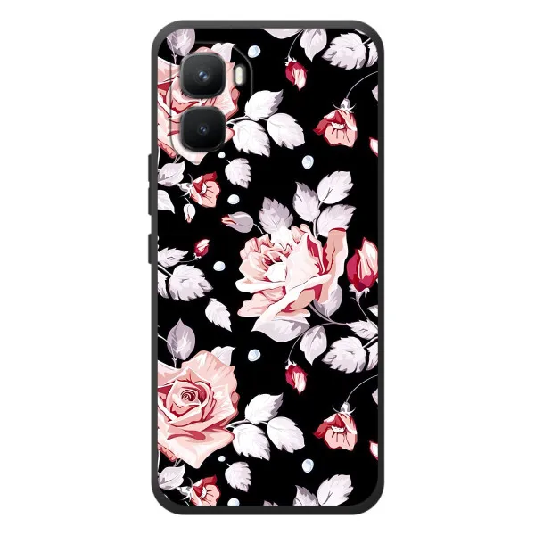 Чехол с принтом «Цветочки на черном» для Infinix GT 50 Pro