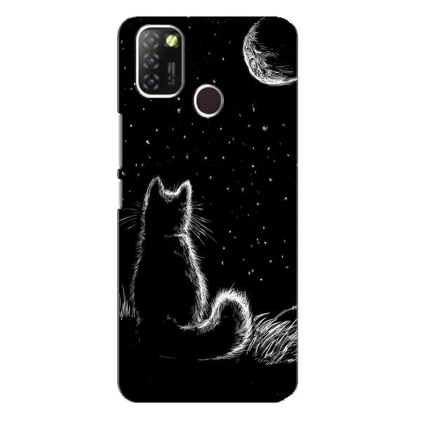 Чехол с принтом «Котик и луна» для Infinix Hot 10 Lite Чехол с принтом «Котик и луна» для Infinix Hot 10 Lite