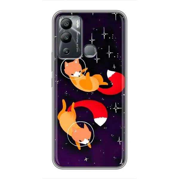 Чехол с принтом «Лисички космонавты» для Infinix Hot 12 Play Чехол с принтом «Лисички космонавты» для Infinix Hot 12 Play