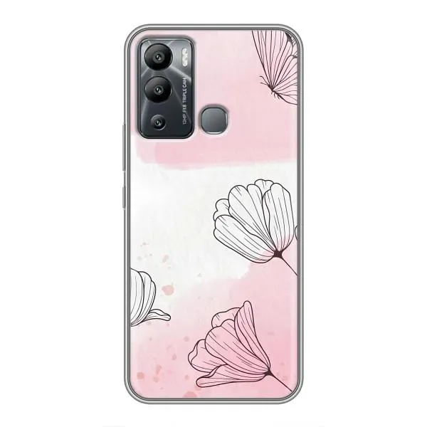 Чехол с принтом «Розовые цветы» для Infinix Hot 12 Play