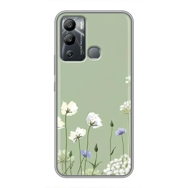 Чехол с принтом «Цветы на зеленом» для Infinix Hot 12i Чехол с принтом «Цветы на зеленом» для Infinix Hot 12i
