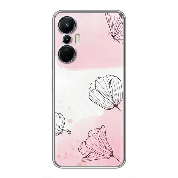 Чехол с принтом «Розовые цветы» для Infinix Hot 20 (4G)