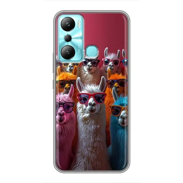 Чехол с принтом «Ламы в очках» для Infinix Hot 20i (X665E)