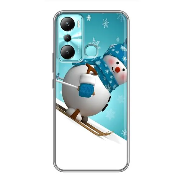 Чехол с принтом «Снеговик на лыжах» для Infinix Hot 20i (X665E)